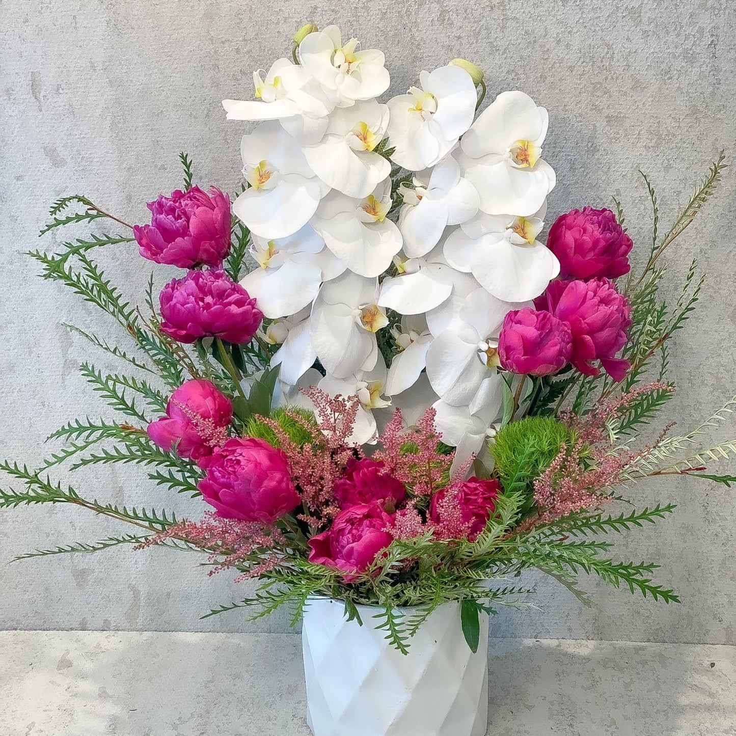 White orchids-Peonies