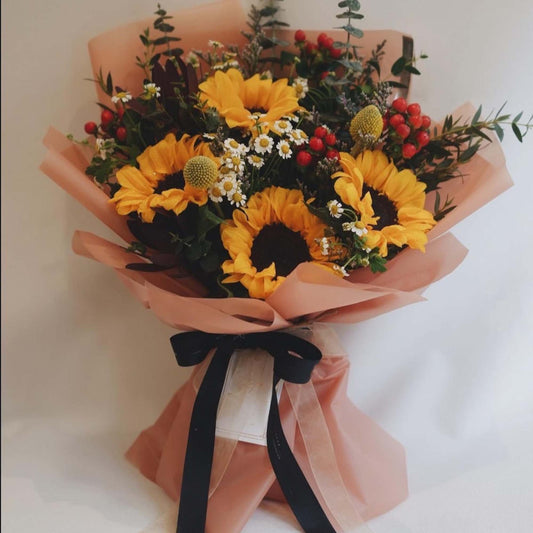 Beautiful and luxury sunflower bouquet